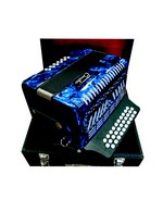 ACCORDEON DIATONIC 12 BASSES TONALITES DO/SOL/FA - Bleu marbré