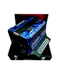 ACCORDEON DIATONIC 12 BASSES TONALITES DO/SOL/FA - Bleu marbré