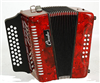 ACCORDEON DIATONIC 12 BASSES TONALITES DO/SOL/FA - rouge marbré