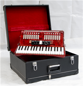 ACCORDEON 60B - couleur ROUGE Marbré